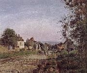 Road Vehe peaceful suburb road Camille Pissarro